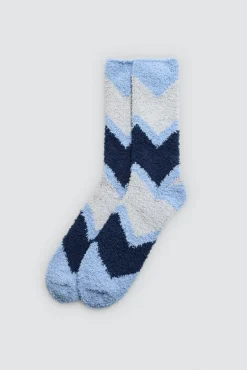 Pack 3 calcetines franela puño antipresión estampado geométrico