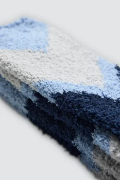 Pack 3 calcetines franela puño antipresión estampado geométrico