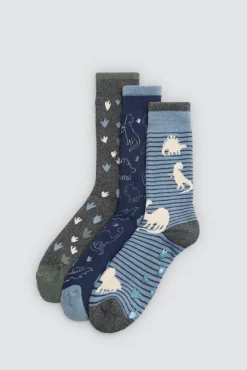Pack 3 calcetines infantiles térmicos antideslizantes Dino