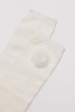 Pack 3 calcetines largos de niña punteados detalle de flor