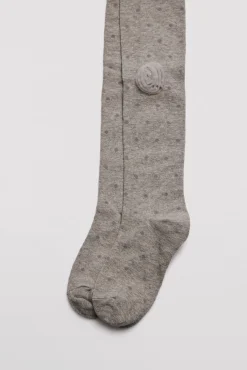 Pack 3 calcetines leotardos de niña punteados detalle de flor