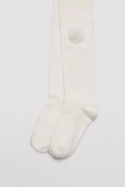 Pack 3 calcetines leotardos de niña punteados detalle de flor