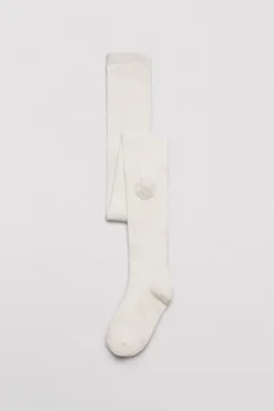 Pack 3 calcetines leotardos de niña punteados detalle de flor