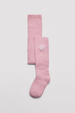 Pack 3 calcetines leotardos de niña punteados detalle de flor