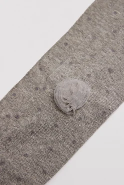 Pack 3 calcetines leotardos de niña punteados detalle de flor