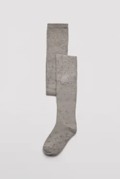 Pack 3 calcetines leotardos de niña punteados detalle de flor