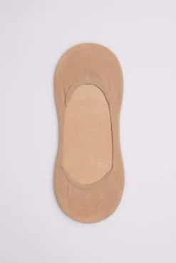 Pack 2 calcetines pinky invisibles algodón beige