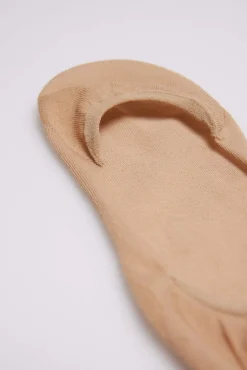 Pack 2 calcetines pinky invisibles algodón beige