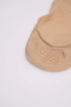 Pack 2 calcetines pinky invisibles algodón beige