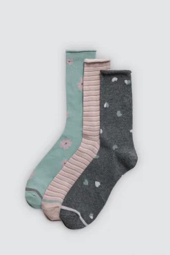 Pack 3 calcetines sin puño estampados