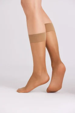 Pack 2 medias largas puntera invisible 20 denier bronce