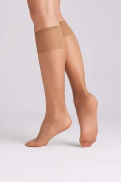 Pack 2 medias largas puntera invisible 15 denier bronce