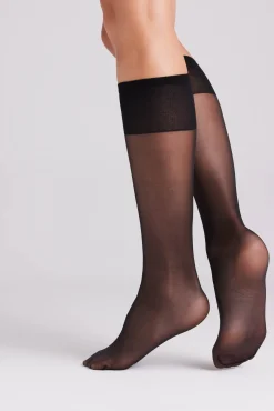 Pack 2 medias largas puntera invisible 15 denier negro