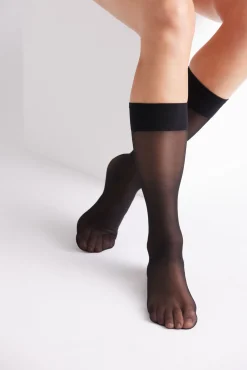 Pack 2 medias largas puntera invisible 20 denier negro