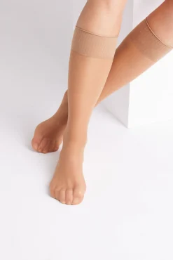 Pack 2 medias largas puño antipresión 20 denier beige