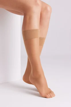 Pack 2 medias largas puño antipresión 10 denier natural