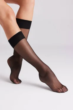 Pack 2 medias largas puño antipresión 10 denier negro