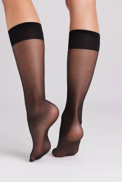 Pack 2 medias largas puño antipresión 10 denier negro