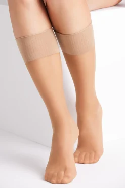 Pack 2 medias largas puño antipresión 20 denier bronce