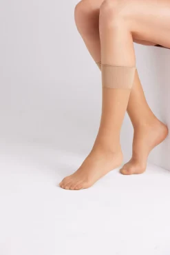 Pack 2 medias largas puño antipresión 20 denier bronce