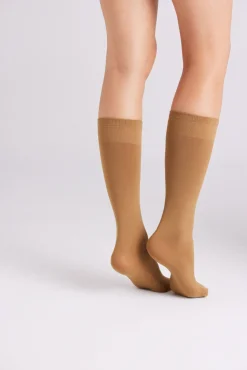 Pack 2 medias largas puño antipresión 70 denier beige