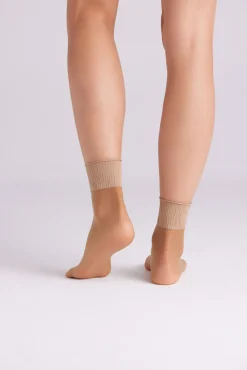 Pack 2 medias tobillera 20 denier bronce