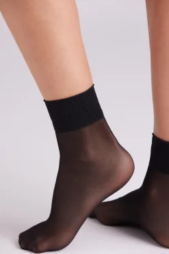 Pack 2 medias tobillera 20 denier negro