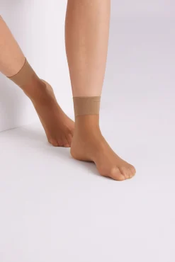 Pack 2 medias tobillera 15 denier bronce
