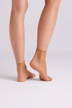 Pack 2 medias tobillera 10 denier natural