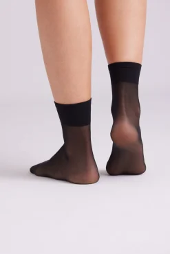 Pack 2 medias tobillera 15 denier negro