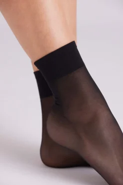 Pack 2 medias tobillera 15 denier negro