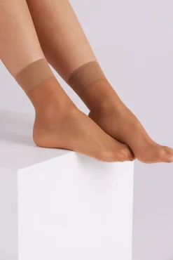 Pack 2 medias tobillera 15 denier beige