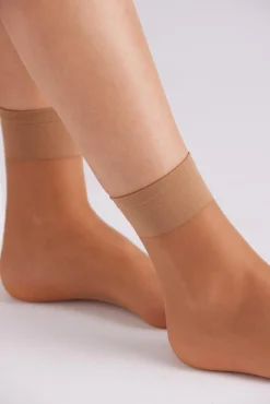 Pack 2 medias tobillera 15 denier beige