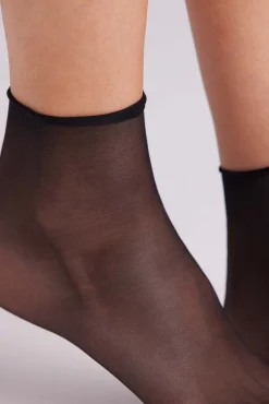 Pack 2 medias tobillera 10 denier negro