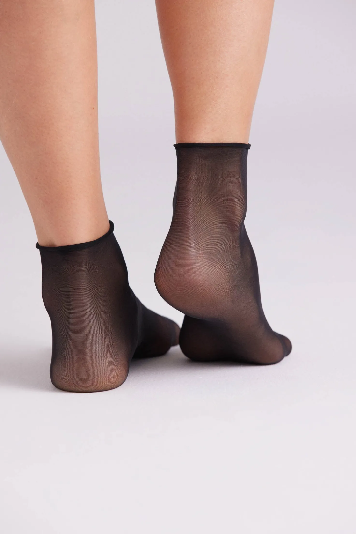 Pack 2 medias tobillera 10 denier negro