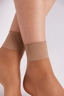 Pack 2 medias tobillera 20 denier beige