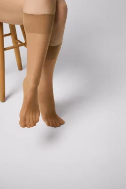 Pack 2 mini medias 10 DEN marrón