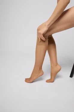 Pack 2 mini medias 10 DEN marrón