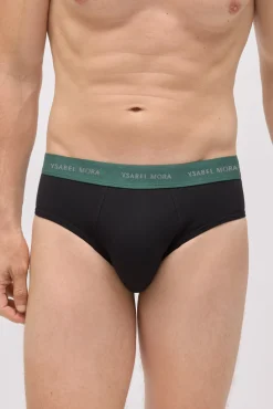 Pack 6 slips básicos negros con banda de color