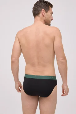 Pack 6 slips básicos negros con banda de color