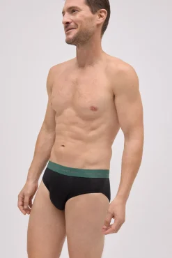 Pack 6 slips básicos negros con banda de color