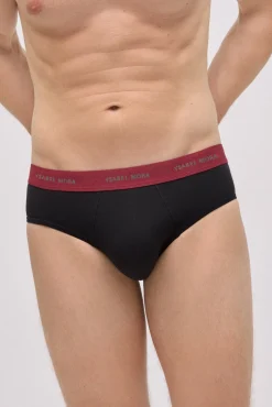 Pack 6 slips básicos negros con banda de color