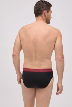 Pack 6 slips básicos negros con banda de color