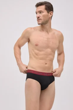 Pack 6 slips básicos negros con banda de color