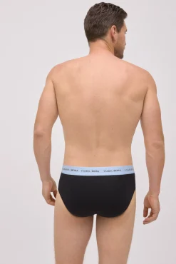 Pack 6 slips básicos negros con banda de color