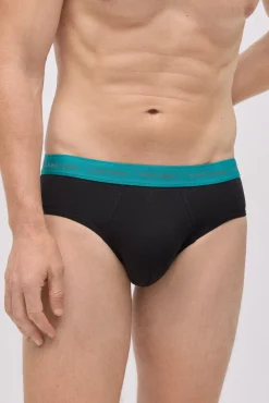 Pack 6 slips básicos negros con banda de color