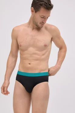 Pack 6 slips básicos negros con banda de color