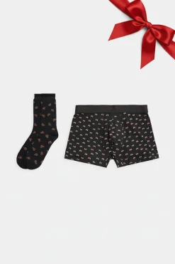 Pack bóxer y calcetín estampado motos