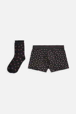 Pack bóxer y calcetín estampado motos