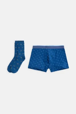 Pack bóxer y calcetín estampado perro salchicha